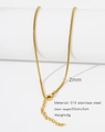 Detailed view of a 2mm 18k gold-plated 316 stainless steel chain with dimensions - HC0044G-Square Pearl Chain
