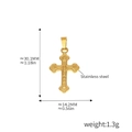 18K gold plated stainless steel crucifix pendant for DIY necklaces with 30mm height - Crucifix Jesus Cross Style (D68)