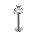 Titanium flat back stud earring with a 5mm sparkling clear round zircon top - 5mm Round / Silver
