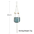 Hanging cotton macrame plant hanger with blue ceramic pot and wooden beads, 85cm length - 85cm/72g / Style 1