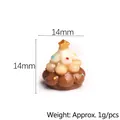 Miniature resin Christmas tree charm with 14mm dimensions and colorful dot details - Gradient Brown