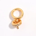 Goldener S925 Silber Anhänger mit Zirkonia Kreis und Nadel für DIY Perlen Schmuck - Kreis Perlenkappe / Gold