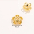 6mm gold-plated hollow flower bead cap spacer for DIY pearl jewelry making - No.11 3D Hollow Five-Petal Bead Cap 6mm