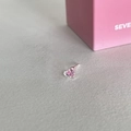 Pink heart-shaped zircon stud earrings in S925 silver with a three-prong setting design - EH0352/Pink Heart Gemstone Stud