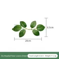 Artificial green rose leaves for DIY floral arrangements with clear vein texture - 2-Prong 6-Leaf Rose Leaf Green (20cm)