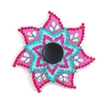 Fuchsia and blue crystal mandala star fidget spinner toy with intricate diamond DIY art - Style TL18