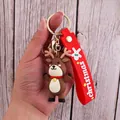 Christmas reindeer PVC keychain with red strap and gold clip 6.5x3.7cm 31g variant - Christmas Reindeer-8