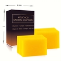 Kojic acid natural soap bars with turmeric and vitamin C in a dual-pack yellow set - 65g*4 Pack (No.6 English)