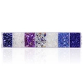7-compartment organizer with iridescent irregular glass stones for DIY crafts and nail art - Royal Blue