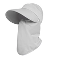 Light gray ponytail sun hat with wide brim and breathable face mask for cycling - Gray