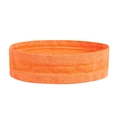 Elastic orange sports headband for running and yoga with breathable knit fabric texture - Orange