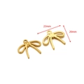 Golden stainless steel bow pendant with 23mm by 20mm dimensions shown on white background - 23*20mm Bow 2mm Single Hole / Gold