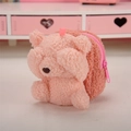 Cute pink plush bear coin purse keychain and portable earbud storage pouch for girls - Facepalm Coin Purse - Pink