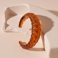 Retro Bernstein Acryl Armreif mit stilvollem Spiralmuster und offenem C-Form Design - Kaffee Spirale Offener Stil (76#)