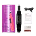 Set mini fresa per unghie elettrica con penne rosa e nere, punte e cavetto USB kit - A106-9 Nero USB In Scatola