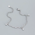 Pulsera de plata S925 con colgante de corazón y piedras de circonita cúbica blanca - Plata 925 / Plateado