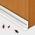 White door bottom seal strip blocking insects and cockroaches from entering under the door - White