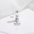 Vista detallada del cierre de rosca de plata de ley S925 de 10mm para creación de joyas DIY - Estilo E Plata 4*10mm
