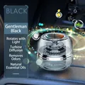 Solar powered rotating car air freshener in black finish with turbine diffusion - Gentleman Black Enchantment