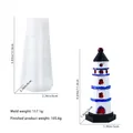 Lighthouse silicone mold with dimensions and finished resin lighthouse model example - Lighthouse Mold 01