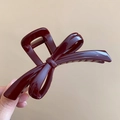 Pince à cheveux papillon rouge vin élégante avec finition brillante et ressort solide - Pince à Cheveux Noeud Brillant (75#) / Bordeaux