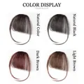 Braided hair headband in natural black, dark brown, and light brown color options - Fringe Hairpiece with Temples / Black Brown