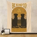 Bohemian wall tapestry with cats and sun design featuring BE KIND TO YOUR MIND text - GT230374 (Be Kind To Your Mind Cat)