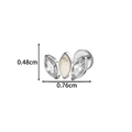 G23 Titanium piercing stud with marquise opal and clear cubic zirconia stones - 2# Silver (Milky White Stone)