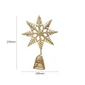 Funkelnde goldene Schneeflocke Christbaumspitze mit Spiralbasis und Maßen - 15CM / Gold