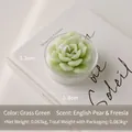 Green succulent scented candle in English Pear & Freesia scent with 5.8cm diameter - Green Succulent