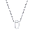Minimalist silver initial O letter necklace crafted in polished stainless steel for women - Letter O / Silver