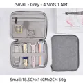 Gray cation fabric watch strap organizer bag with elastic slots and mesh pocket - Small Grey (18.5x14x2cm)