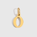 Minimalist gold-plated letter O pendant accessory with high polished metal finish - Lowercase o - 14K Gold