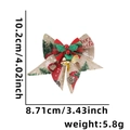 Christmas burlap bow with bell and red ribbon, decorative ornament for trees and gifts - One Size / Type N/Burlap Red Pattern