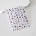 Autocollants à ongles gaufrés 3D avec chiots violets et motifs de gâteaux - Style Chiot Gaufré 3D (TS-2262)
