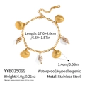 Detailed specs of 18K gold plated stainless steel shell pendant bracelet with dimensions - Gold Shell Conch Bracelet (YYB025099)