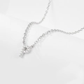 925 sterling silver letter P necklace with shimmering crystal pendant and dainty chain - P-Necklace-Silver