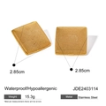 Golden square stainless steel earrings with waterproof and hypoallergenic finish - Square