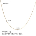 Collar minimalista de bolas doradas de 42 cm en acero inoxidable pulido con acabado elegante - Dorado