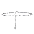 Catena a onde intrecciate in argento sterling S925 con chiusura a moschettone regolabile - 2.0mm 16.5+5cm (Bracciale/Cavigliera) / Placcato Platino