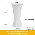 Large white plastic florist bucket with 40cm height and 27cm diameter for flower bouquets - H-Series Large