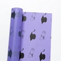 Carta da regalo viola impermeabile con motivi neri di tocco e diplomi per fiori - Tema della Stagione dei Diplomi / Confezione da 20 / Viola Chiaro