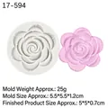 White silicone rose flower mold with pink 3D flower model for fondant and chocolate - Double Rose Style(17-594) / Gray