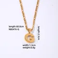 Collana a catena Figaro in acciaio inossidabile dorato con ciondolo lettera G 60cm - Lettera G / Oro