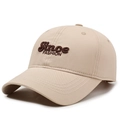 Classic beige baseball cap featuring brown Since FASHION embroidery in a 45-degree view - Adjustable / Deep Beige
