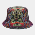 Modieuze omkeerbare vissershoed met psychedelische graffiti-print voor reizen en hiphopstijl - M (56-58cm) / 2# Meerkleurig Abstract