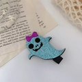 Blauwe glitter spook haarspeld met paarse pailletten strik voor Halloween party haarstijl - Blauwe Geest Pailletten Haarclip