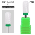 Embout de ponceuse ongle céramique PT09 barrel ball avec base verte 3/32 pouces - PT09 Cylindre Boule Gros (C)