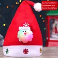 Kids glowing Christmas hat with Santa Claus 3D motif and sparkling snowflake sequins - Luminous Patch Hat-Kids-Santa Claus