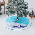 Falda azul para árbol de Navidad con LED, borde de felpa y diseño de Papá Noel - Falda de Árbol de Navidad Papá Noel